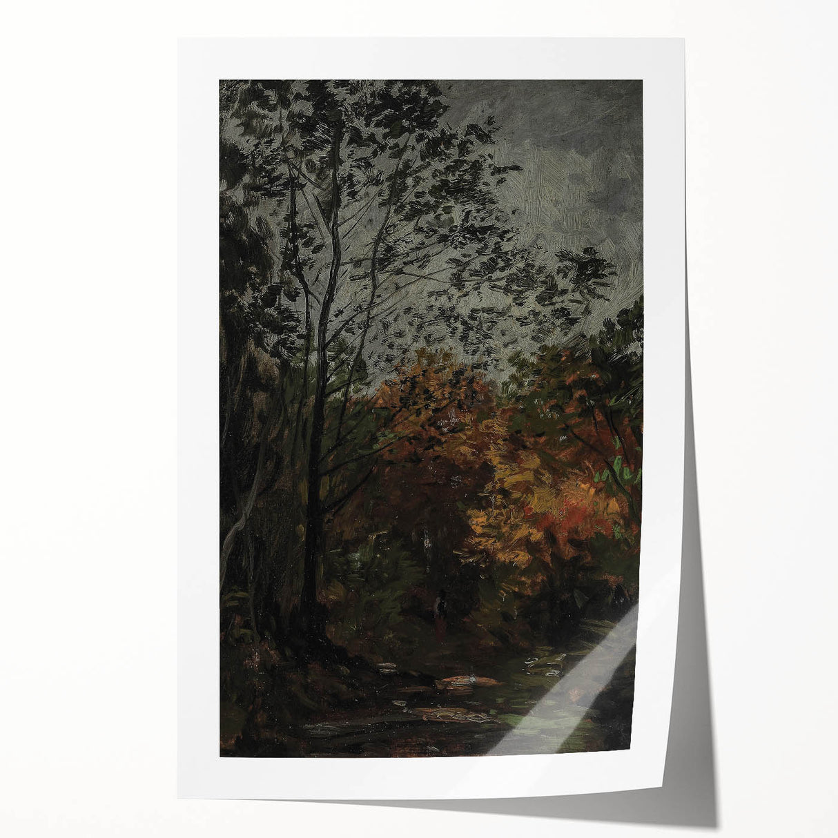 Dark Moody Wall Art - Serene Forest Landscape for Dramatic Interiors