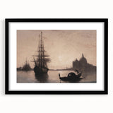Venetian Harbor at Dusk - Dark Moody Maritime Wall Art Decor