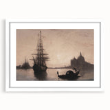 Venetian Harbor at Dusk - Dark Moody Maritime Wall Art Decor
