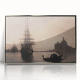 Venetian Harbor at Dusk - Dark Moody Maritime Wall Art Decor
