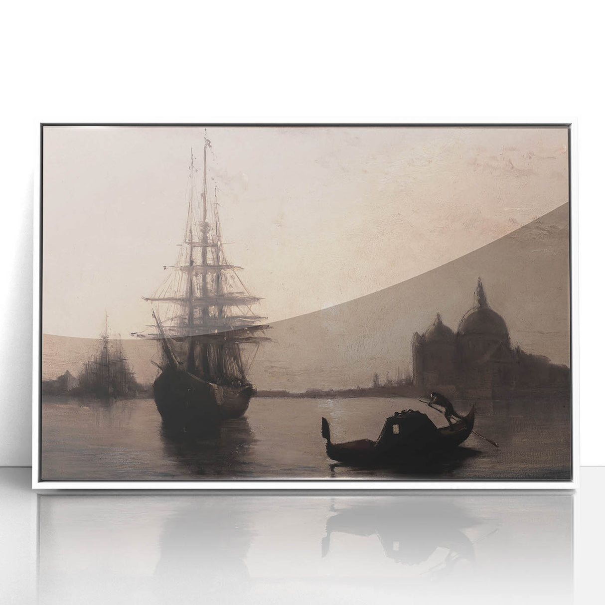 Venetian Harbor at Dusk - Dark Moody Maritime Wall Art Decor