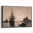 Venetian Harbor at Dusk - Dark Moody Maritime Wall Art Decor