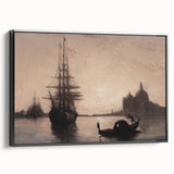Venetian Harbor at Dusk - Dark Moody Maritime Wall Art Decor