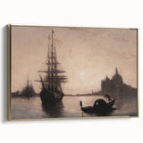 Venetian Harbor at Dusk - Dark Moody Maritime Wall Art Decor