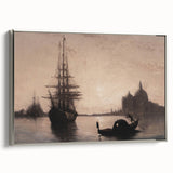 Venetian Harbor at Dusk - Dark Moody Maritime Wall Art Decor