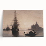 Venetian Harbor at Dusk - Dark Moody Maritime Wall Art Decor