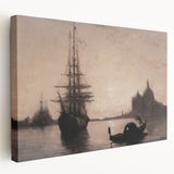 Venetian Harbor at Dusk - Dark Moody Maritime Wall Art Decor