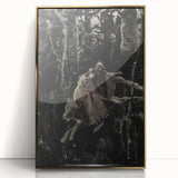 Dark Moody Wall Art - Dramatic Knight and Forest Scene for Interiors