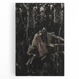 Dark Moody Wall Art - Dramatic Knight and Forest Scene for Interiors
