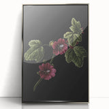Dark Moody Wall Art - Elegant Botanical Illustration for Refined Decor