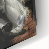 Dark Moody Wall Art - Gothic Guardian Angel Scene for Dramatic Interiors