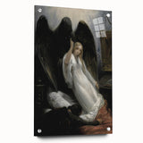 Dark Moody Wall Art - Gothic Guardian Angel Scene for Dramatic Interiors