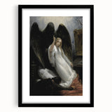 Dark Moody Wall Art - Gothic Guardian Angel Scene for Dramatic Interiors