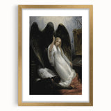 Dark Moody Wall Art - Gothic Guardian Angel Scene for Dramatic Interiors