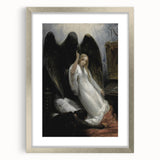 Dark Moody Wall Art - Gothic Guardian Angel Scene for Dramatic Interiors