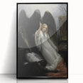 Dark Moody Wall Art - Gothic Guardian Angel Scene for Dramatic Interiors