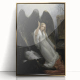 Dark Moody Wall Art - Gothic Guardian Angel Scene for Dramatic Interiors