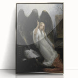 Dark Moody Wall Art - Gothic Guardian Angel Scene for Dramatic Interiors
