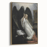 Dark Moody Wall Art - Gothic Guardian Angel Scene for Dramatic Interiors