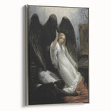 Dark Moody Wall Art - Gothic Guardian Angel Scene for Dramatic Interiors