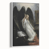 Dark Moody Wall Art - Gothic Guardian Angel Scene for Dramatic Interiors