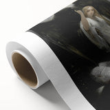 Dark Moody Wall Art - Gothic Guardian Angel Scene for Dramatic Interiors