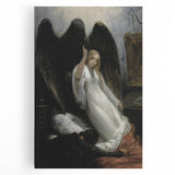 Dark Moody Wall Art - Gothic Guardian Angel Scene for Dramatic Interiors