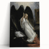 Dark Moody Wall Art - Gothic Guardian Angel Scene for Dramatic Interiors