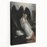 Dark Moody Wall Art - Gothic Guardian Angel Scene for Dramatic Interiors