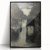 Dark Moody Wall Art - Rainy City Carriage Scene for Timeless Interiors