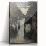 Dark Moody Wall Art - Rainy City Carriage Scene for Timeless Interiors