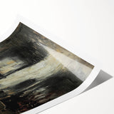 Dark Moody Wall Art - Rainy City Carriage Scene for Timeless Interiors