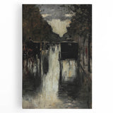 Dark Moody Wall Art - Rainy City Carriage Scene for Timeless Interiors