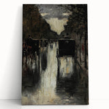 Dark Moody Wall Art - Rainy City Carriage Scene for Timeless Interiors