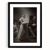Dark Moody Wall Art - Quiet Reflection with Figures for Elegant Interiors