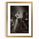 Dark Moody Wall Art - Quiet Reflection with Figures for Elegant Interiors