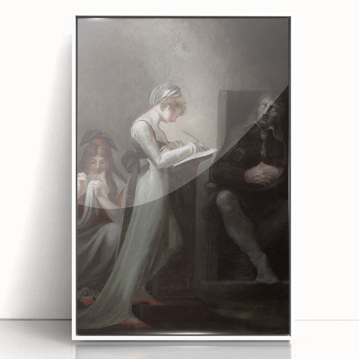 Dark Moody Wall Art - Quiet Reflection with Figures for Elegant Interiors