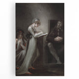 Dark Moody Wall Art - Quiet Reflection with Figures for Elegant Interiors