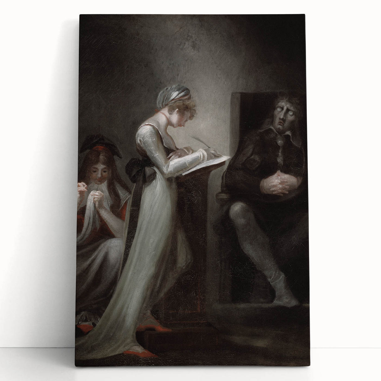 Dark Moody Wall Art - Quiet Reflection with Figures for Elegant Interiors