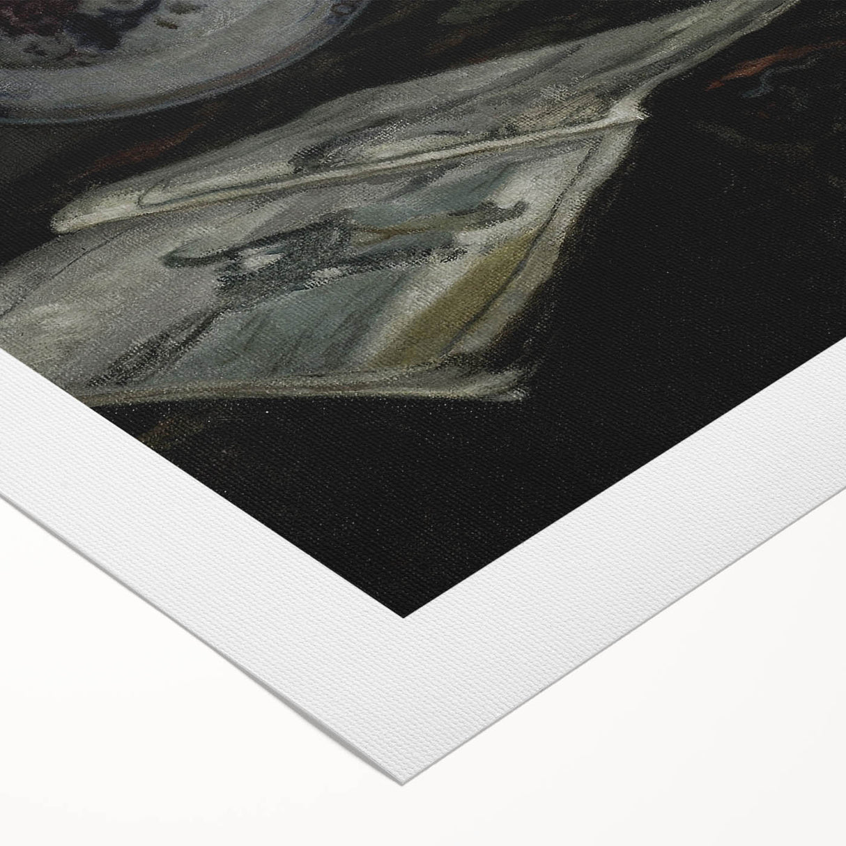 Dark Moody Wall Art - Vintage Still Life with Plate and Vase for Interiors