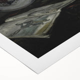 Dark Moody Wall Art - Vintage Still Life with Plate and Vase for Interiors