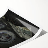 Dark Moody Wall Art - Vintage Still Life with Plate and Vase for Interiors