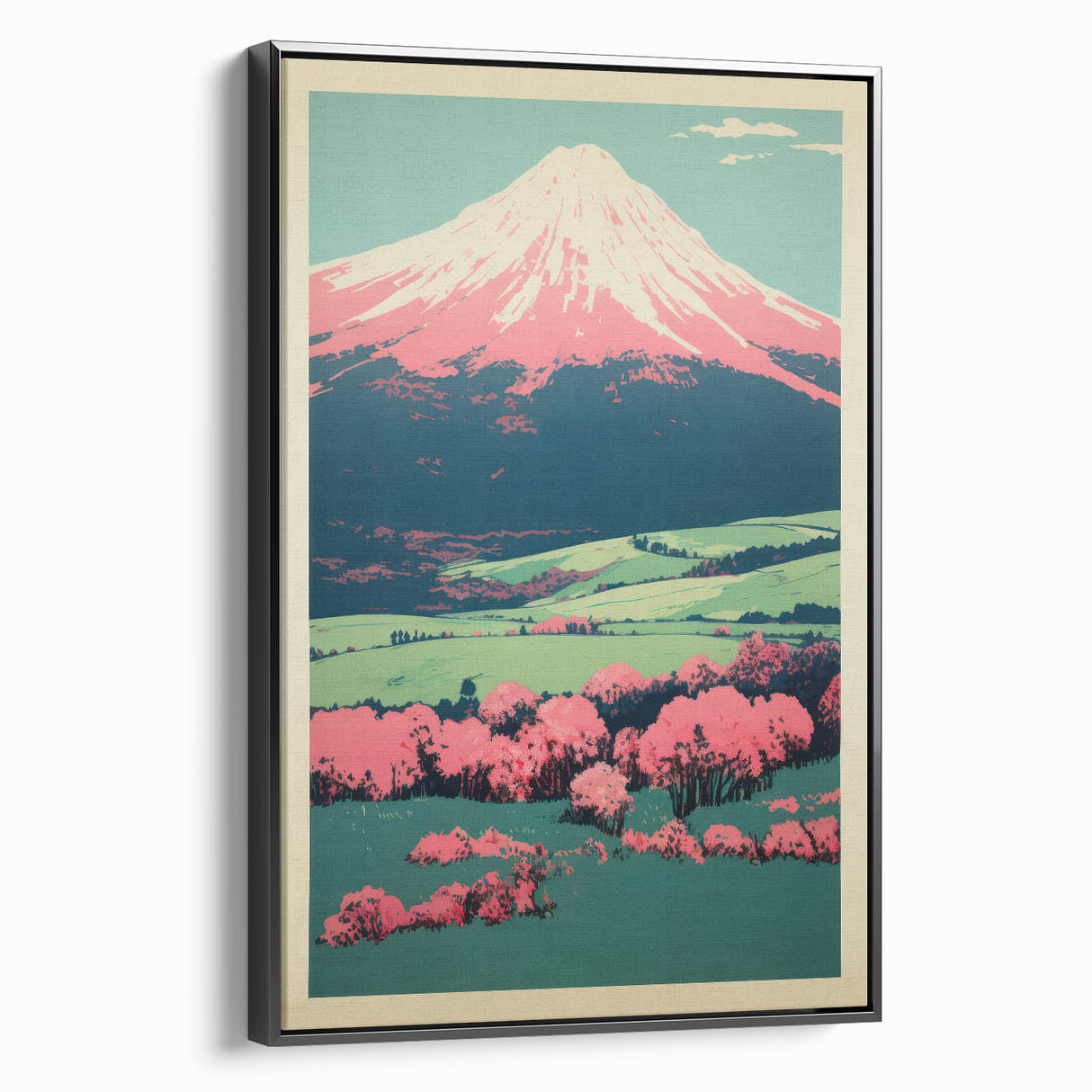 Abstract Electric Mountain Art – Vibrant Electric Wall Decor Canvas