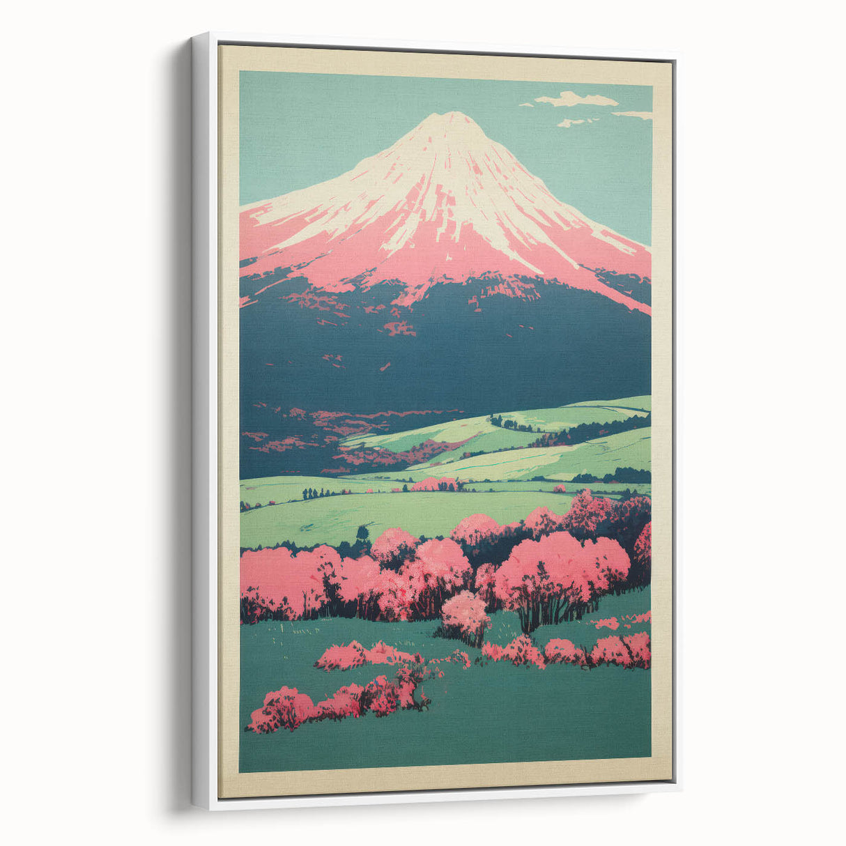 Abstract Electric Mountain Art – Vibrant Electric Wall Decor Canvas