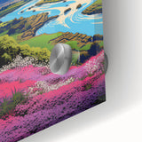 Vibrant Electric Mountain River Art – Modern Electric Wall Canvas