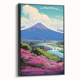 Vibrant Electric Mountain River Art – Modern Electric Wall Canvas