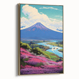 Vibrant Electric Mountain River Art – Modern Electric Wall Canvas