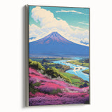 Vibrant Electric Mountain River Art – Modern Electric Wall Canvas