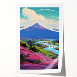 Vibrant Electric Mountain River Art – Modern Electric Wall Canvas