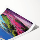 Vibrant Electric Mountain River Art – Modern Electric Wall Canvas